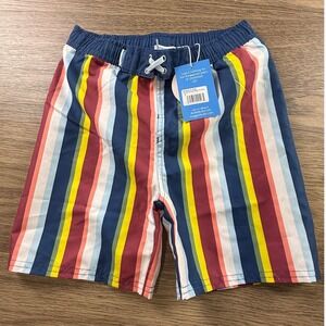 RuggedButts Boys Sunset Stripe Swim Trunks Multi Color UPF 50+ 7 NWT Board Short